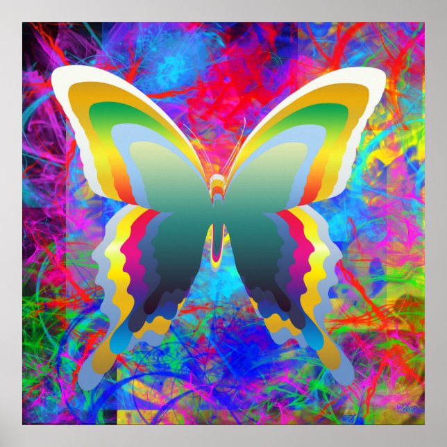 Psychedelische Schmetterlinge Poster (Vorne)