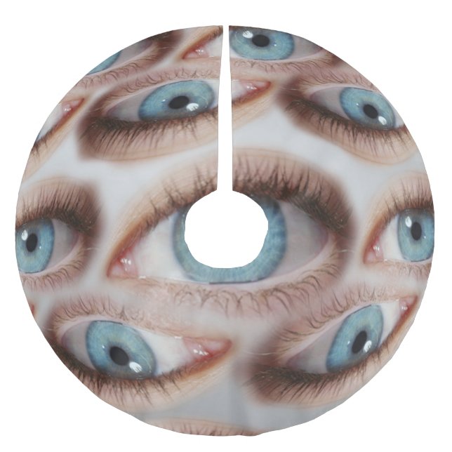 Psychedelische Sicht: Abstrakte AugenIllusion Polyester Weihnachtsbaumdecke (Vorderseite)