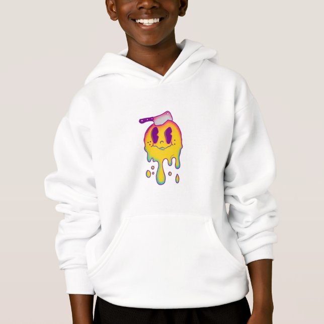 Psychedelische Smiley-Tropfen-Jungs Hoodie (Vorderseite)
