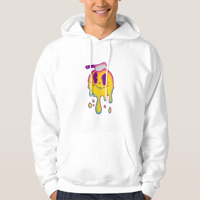 Psychedelische Smiley-Tropfen-Männer Hoodie (Vorderseite)