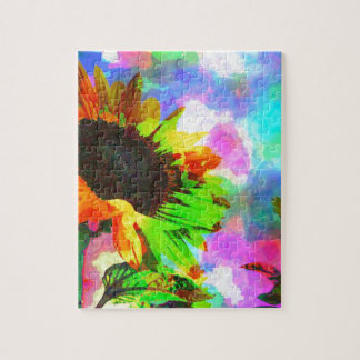 Psychedelische Sonnenblume Puzzle