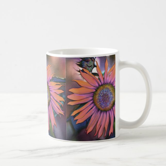 Psychedelische Sonnenblumenwraparound-Tasse Tasse (Rechts)