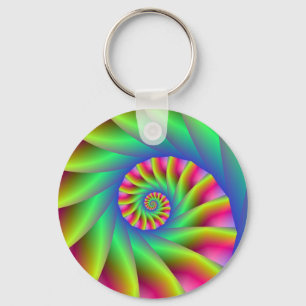 Psychedelische Spirale Schritte Schlüsselkette Schlüsselanhänger