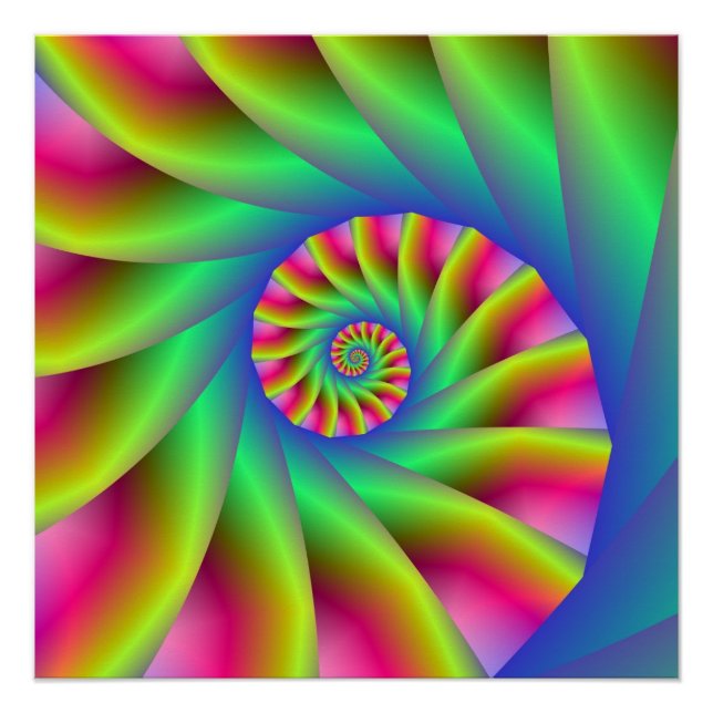 Psychedelische Spirale Steps Perfektes Poster (Vorderseite)
