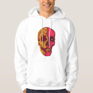 Psychedelische Split-Schädel-Kunst Hoodie