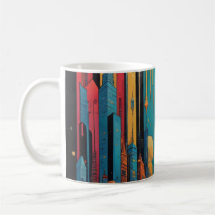 Psychedelische Stadt Kaffeetasse