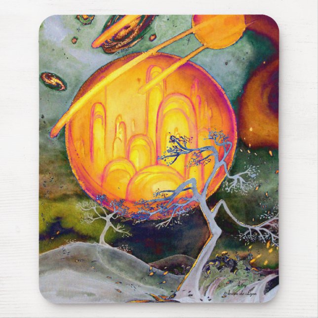 Psychedelische Stadt Mousepad (Vorne)