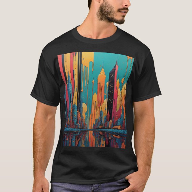 Psychedelische Stadt T-Shirt (Vorderseite)
