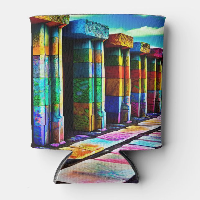 Psychedelische Steine Dosenkühler (Vorderseite)