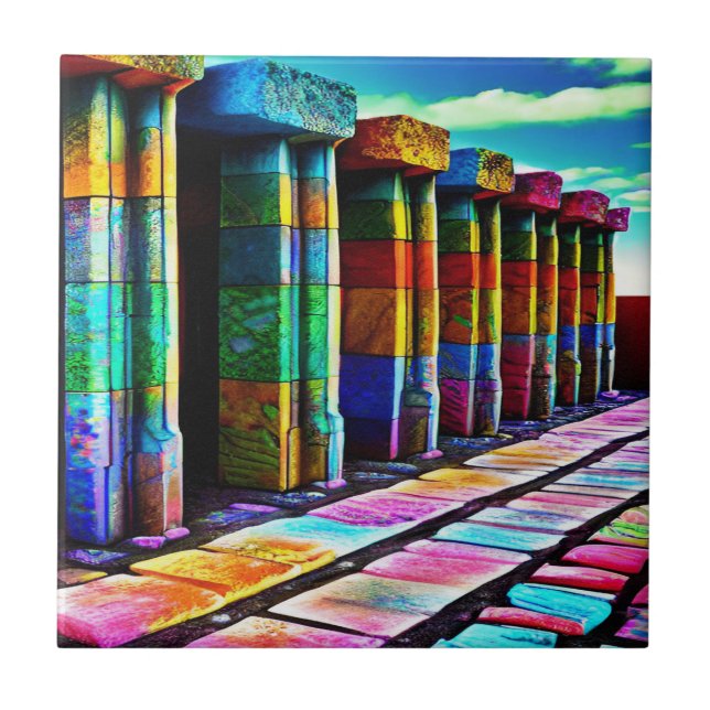 Psychedelische Steine Fliese (Vorderseite)