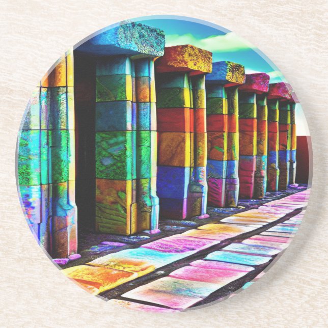 Psychedelische Steine Getränkeuntersetzer (Vorne)