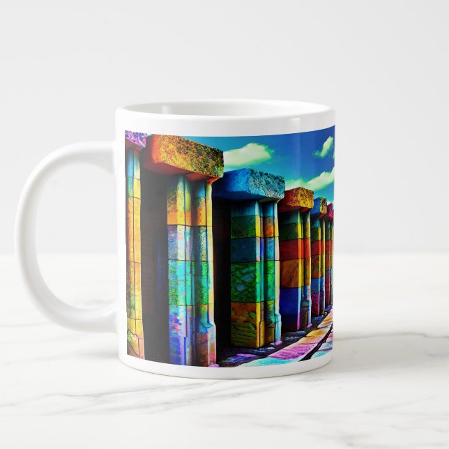 Psychedelische Steine Jumbo-Tasse (Links)