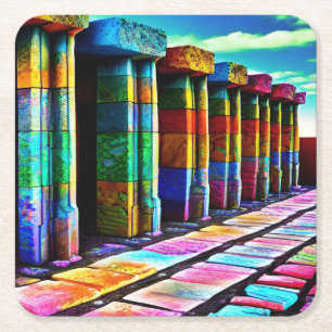 Psychedelische Steine Rechteckiger Pappuntersetzer