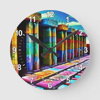 Psychedelische Steine Runde Wanduhr