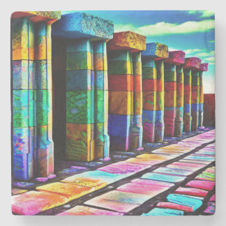 Psychedelische Steine Steinuntersetzer