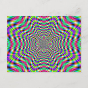 Psychedelische Sterne in der Sternenpostkarte Postkarte