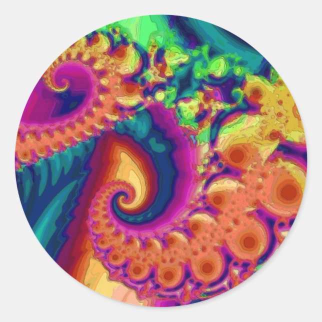 Psychedelische Tendrils (Sticker) Runder Aufkleber (Vorderseite)