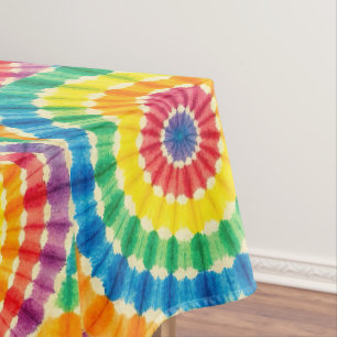 Psychedelische Tie Dye Groovy Retro-Tischdecke Tischdecke