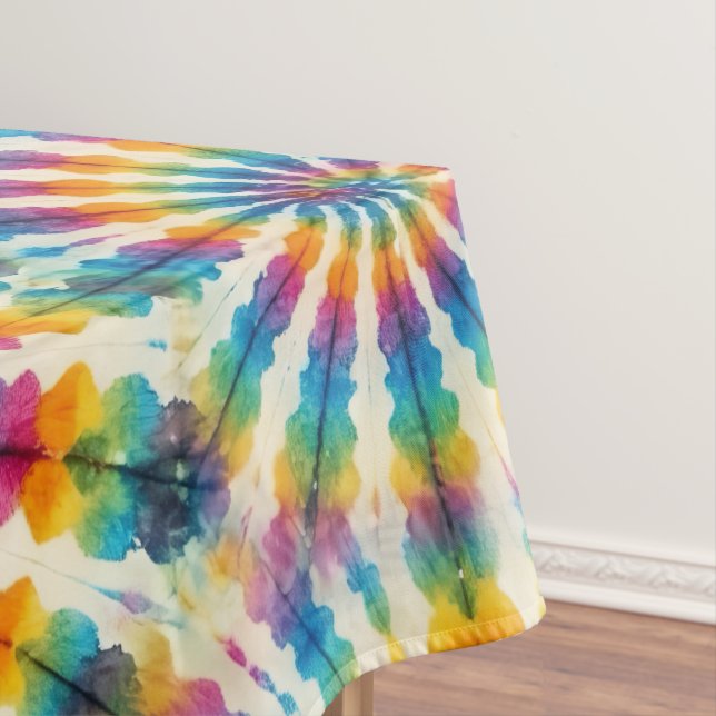 Psychedelische Tie Dye | Groovy Retro-Tischdecke Tischdecke (Beispiel)