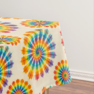 Psychedelische Tie Dye Groovy Retro-Tischdecke Tischdecke