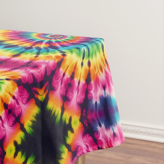 Psychedelische Tie Dye | Groovy Retro-Tischdecke Tischdecke (Beispiel)