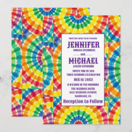 Psychedelische Tie-Dye-Hochzeitseinladungen Einladung