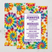 Psychedelische Tie-Dye-Hochzeitseinladungen