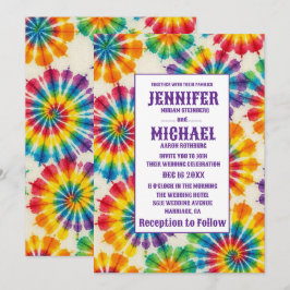 Psychedelische Tie-Dye-Hochzeitseinladungen Einladung