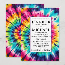Psychedelische Tie-Dye-Hochzeitseinladungen Einladung