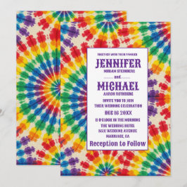 Psychedelische Tie-Dye-Hochzeitseinladungen Einladung