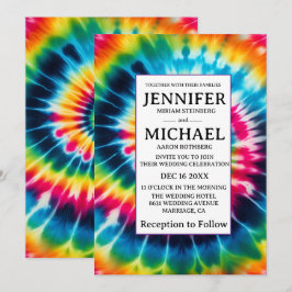 Psychedelische Tie-Dye-Hochzeitseinladungen Einladung