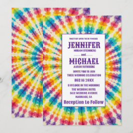 Psychedelische Tie-Dye-Hochzeitseinladungen Einladung