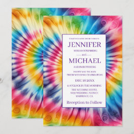 Psychedelische Tie-Dye-Hochzeitseinladungen Einladung