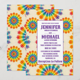Psychedelische Tie-Dye-Hochzeitseinladungen Einladung