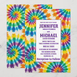 Psychedelische Tie-Dye-Hochzeitseinladungen Einladung