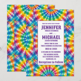 Psychedelische Tie-Dye-Hochzeitseinladungen Einladung