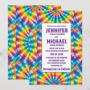 Psychedelische Tie-Dye-Hochzeitseinladungen Einladung