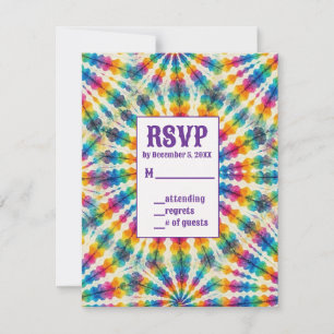 Psychedelische Tie-Dye-RSVP-Karten RSVP Karte