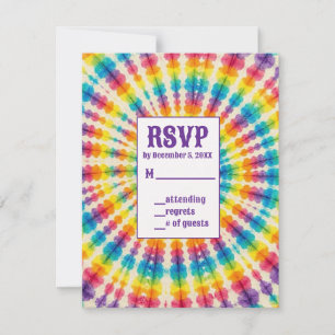 Psychedelische Tie-Dye-RSVP-Karten RSVP Karte