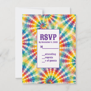 Psychedelische Tie-Dye-RSVP-Karten RSVP Karte