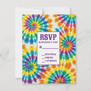 Psychedelische Tie-Dye-RSVP-Karten RSVP Karte