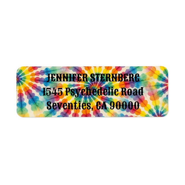 Psychedelische Tie-Dye-Rücksende-Adressetiketten (Vorne)