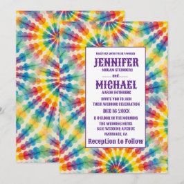 Psychedelische Tiedye-Hochzeitseinladungen Einladung