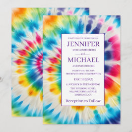 Psychedelische Tiedye-Hochzeitseinladungen Einladung