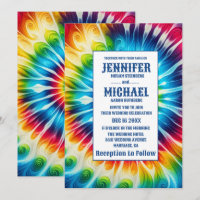 Psychedelische Tiedye-Hochzeitseinladungen