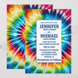 Psychedelische Tiedye-Hochzeitseinladungen Einladung