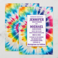 Psychedelische Tiedye-Hochzeitseinladungen