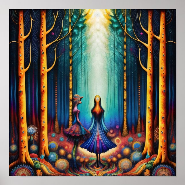 Psychedelische Träume in die Holzkunst Poster (Vorne)