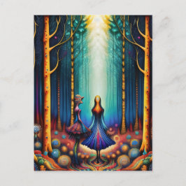 Psychedelische Träume in die Holzkunst Postkarte