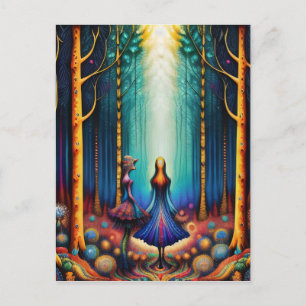 Psychedelische Träume in die Holzkunst Postkarte